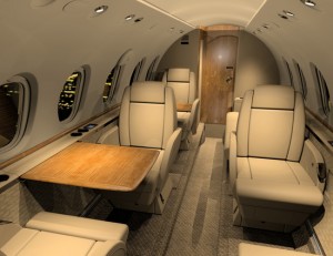 Interior of the Hawker 750.